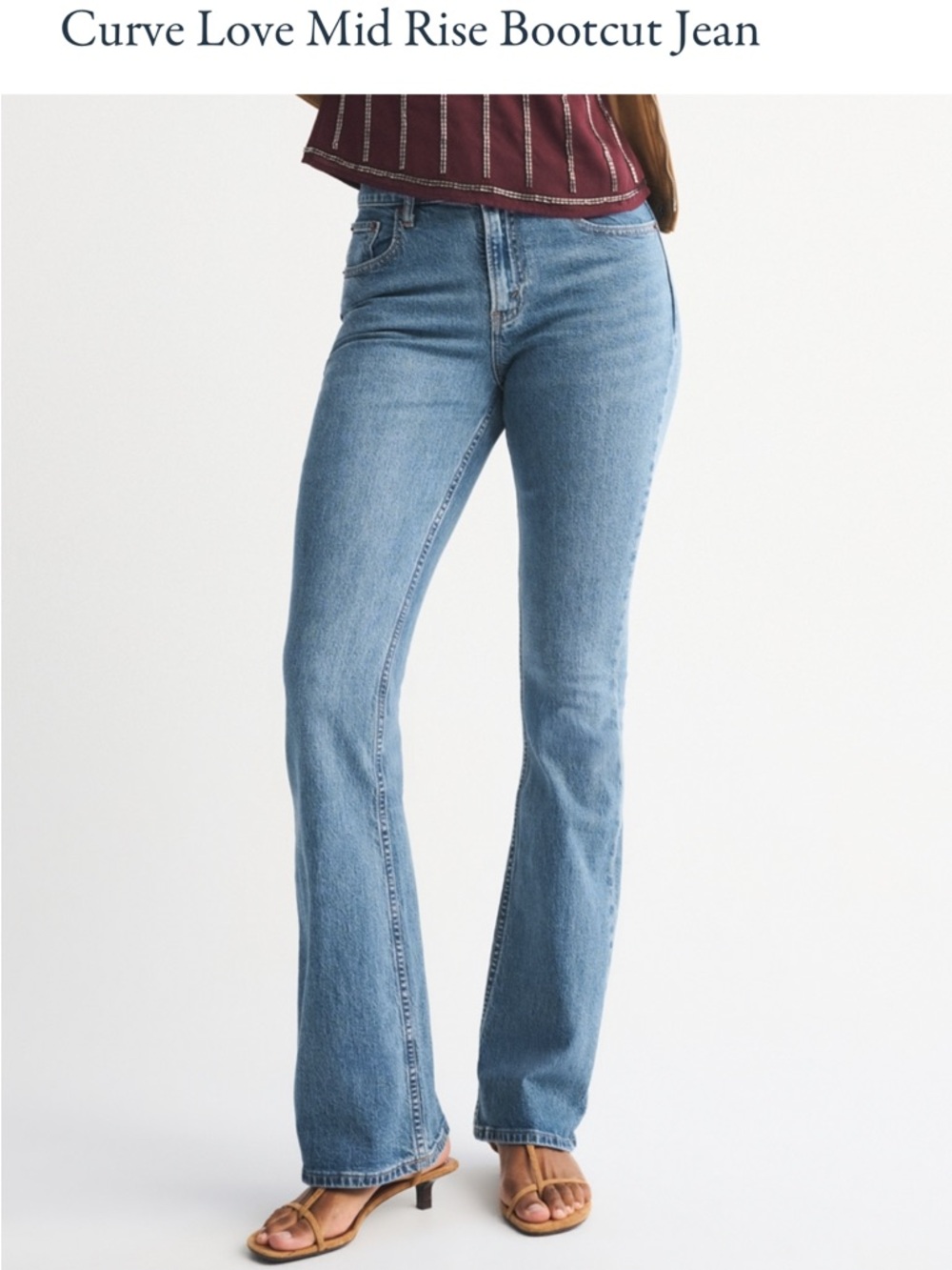 Abercrombie Curve Love Mid Rise Bootcut Jeans - 26 Short
